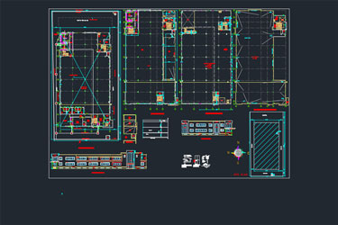 دانلود فایل معماری پروژه نقشه اجرایی کارخانه در اتوکد