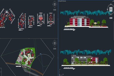 دانلود فایل معماری نقشه‌های CAD مرکز مالی در اتوکد