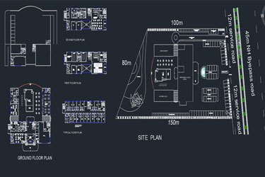 دانلود فایل معماری پروژه CAD هتل ۵ ستاره در اتوکد