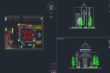 دانلود فایل معماری پروژه نقشه اجرایی کلیسا در اتوکد