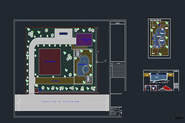 دانلود فایل معماری نقشه‌های اجرایی استخر در اتوکد