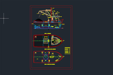دانلود فایل معماری نقشه اجرایی قایق ماهیگیری اتوکد