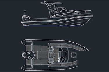دانلود فایل معماری نقشه اجرایی قایق موتوری در اتوکد