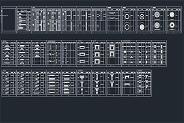 دانلود فایل معماری بلوک‌های CAD مختلف قالب‌ها در اتوکد