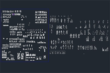 دانلود فایل معماری بلوک‌های CAD افراد در اتوکد