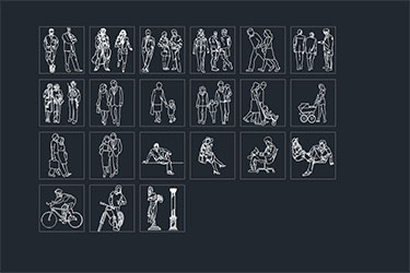 دانلود فایل معماری مجموعه بلوک‌های CAD افراد مختلف در اتوکد