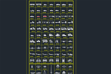 دانلود فایل معماری بلوک‌های CAD انواع وسایل نقلیه در اتوکد