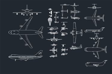 دانلود فایل معماری بلوک‌های CAD حمل و نقل هوایی در اتوکد