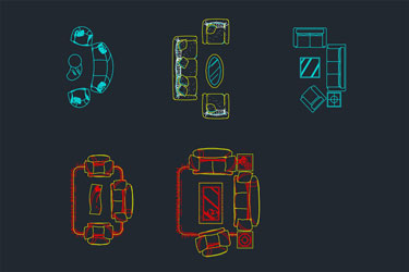 دانلود فایل معماری بلوک‌های کاد انواع مبل‌ها با فرمت DWG در اتوکد
