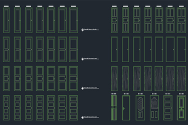 دانلود فایل معماری  بلوک‌های کاد درها با فرمت DWG در اتوکد