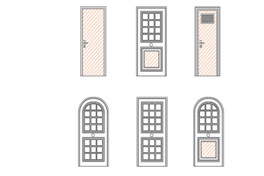 دانلود فایل معماری بلوک‌های کاد درهای چوبی با فرمت DWG در اتوکد