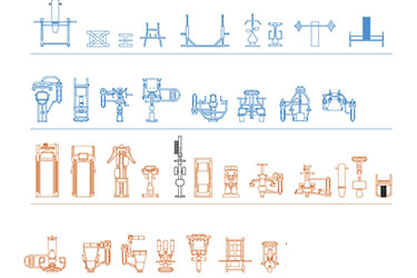 دانلود فایل معماری  بلوک‌های کاد تجهیزات تناسب اندام با فرمت DWG در اتوکد