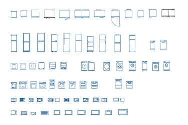دانلود فایل معماری  بلوک‌های کاد لوازم آشپزخانه با فرمت DWG در اتوکد