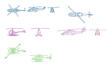 دانلود فایل معماری  نقشه‌های DWG هلی‌کوپترها در اتوکد