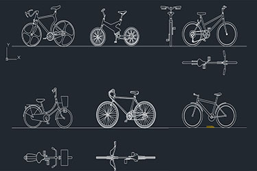 دانلود فایل معماری بلوک‌های کاد دوچرخه‌ها با فرمت DWG در اتوکد