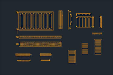 دانلود فایل معماری بلوک‌های کاد رادیاتورها با فرمت DWG در اتوکد
