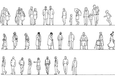 دانلود فایل معماری بلوک‌های کاد افراد با سنین مختلف با فرمت DWG در اتوکد