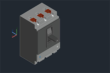 دانلود فایل معماری نقشه DWG سوئیچ فشرده سه‌بعدی در اتوکد