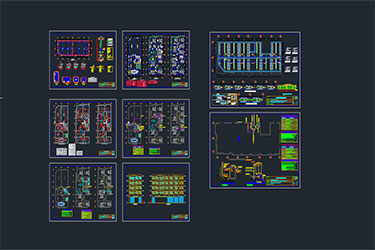 دانلود فایل معماری نقشه DWG پروژه کامل معماری برق مسکونی چندخانواده‌ای در اتوکد