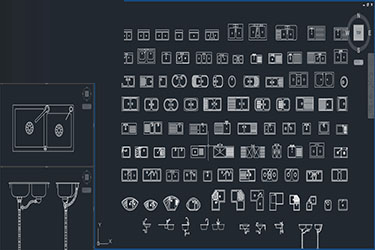 دانلود فایل معماری بلوک‌های کاد سینک‌های آشپزخانه با فرمت DWG در اتوکد