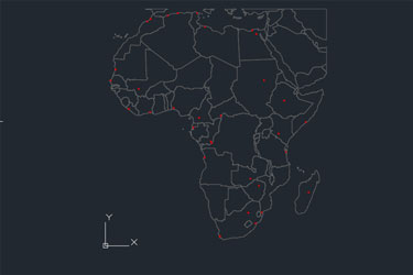 دانلود فایل معماری نقشه قاره آفریقا با فرمت DWG در اتوکد