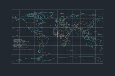 دانلود فایل معماری نقشه دو بعدی جهان با فرمت DWG در اتوکد