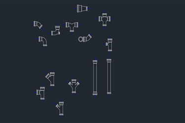 دانلود فایل معماری بلوک‌های CAD اتصالات لوله‌کشی بهداشتی با فرمت DWG در اتوکد