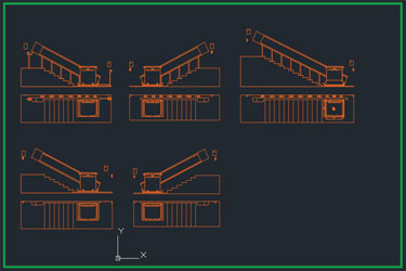 دانلود فایل معماری نقشه جزئیات پله‌برقی ستاره‌ای با فرمت DWG در اتوکد