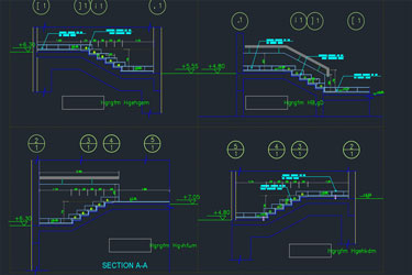 دانلود فایل معماری نقشه‌های جزئیات پله‌های ساختمان در اتوکد