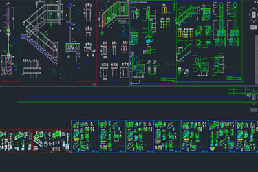 دانلود فایل معماری بلوک‌های CAD جزئیات پله‌های بزرگ در اتوکد