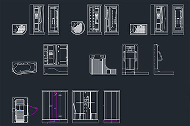 دانلود فایل معماری  قطعات دوش با فرمت DWG در اتوکد