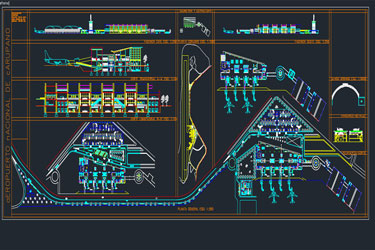 دانلود فایل معماری پروژه‌های فرودگاه بین‌المللی در اتوکد