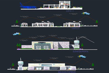 دانلود فایل معماری  پروژه معماری فرودگاه در اتوکد