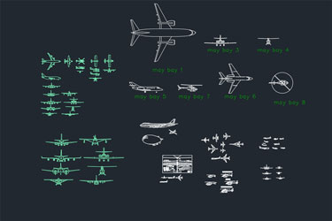 دانلود فایل معماری  بلوک‌های CAD هواپیما در اتوکد
