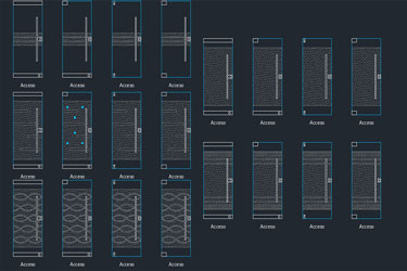 دانلود فایل معماری بلوک‌های CAD درب شیشه‌ای سکوریت در اتوکد