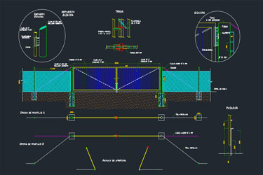 دانلود فایل معماری  جزئیات دروازه امنیتی در اتوکد