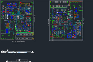 دانلود فایل معماری پروژه نقشه دو بعدی معماری بیمارستان در اتوکد
