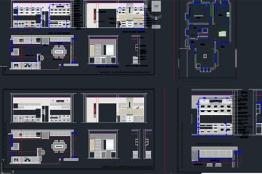 دانلود فایل معماری آشپزخانه مدولار در اتوکد