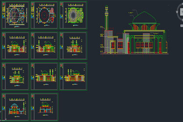دانلود فایل معماری پروژه مسجد (نقشه اتوکد) 