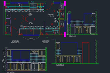 دانلود فایل معماری پروژه نقشه جزئیات آشپزخانه در اتوکد