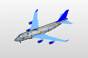 دانلود فایل معماری مدل سه بعدی Revit از بوئینگ 747 در اتوکد