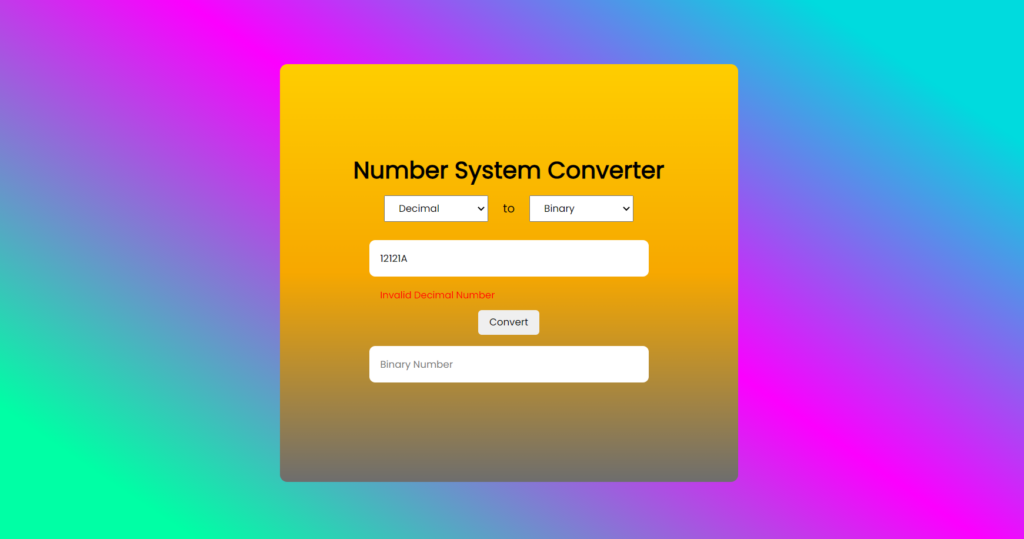 دانلود پروژه کاربردی تبدیل‌کننده سیستم عددی با استفاده از JavaScript