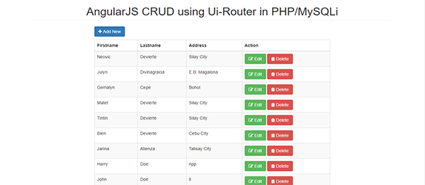 دانلود پروژه کاربردی  پیاده‌سازی CRUD با استفاده از Ui-Router در AngularJS همراه با کد منبع