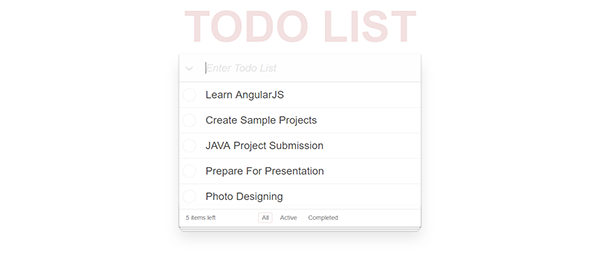 دانلود پروژه کاربردی لیست کارها (TODO List) در AngularJS با کد منبع