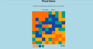 دانلود پروژه  **بازی سیل (Flood Game)** با استفاده از HTML، CSS و JavaScript