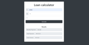 دانلود پروژه کاربردی **محاسبه‌گر وام** با استفاده از HTML، CSS و JavaScript