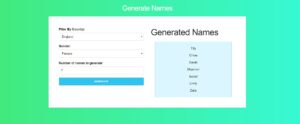 دانلود پروژه کاربردی **تولیدکننده نام** (Name Generator) با استفاده از HTML، CSS و JavaScript