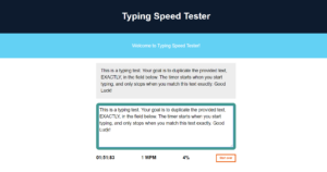 دانلود پروژه کاربردی **آزمون سرعت تایپ** (Typing Speed Tester) با استفاده از HTML، CSS و JavaScript 