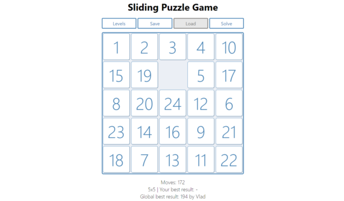 دانلود پروژه **پازل اسلایدی** (Sliding Puzzle) با استفاده از HTML، CSS و JavaScript