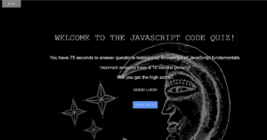 دانلود پروژه کاربردی **کوئیز کد (Code Quiz)** با استفاده از JavaScript